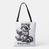 Grappige Booktrovert wasbeer Tote Bag (Achterkant)