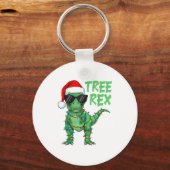 Grappige Boom Rex Kerst Dinosaur Sinterklaas Hoed Sleutelhanger (Voorkant)