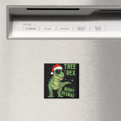 Grappige Boom Rex Kerst Dinosauriër Kerstman Hoed  Magneet (Insitu (Vaatwasser))