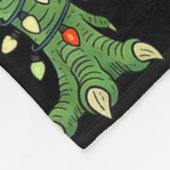Grappige Boom Rex Kerstmis Dinosaurus Kerstman Hoe Fleece Deken (Hoek)