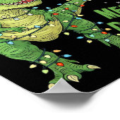 Grappige Boom Rex Kerstmis Dinosaurus Kerstman Hoe Poster (Hoek)