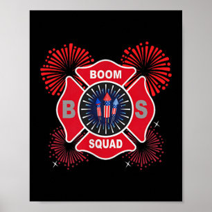 Grappige boom squad 250 jaar 4 juli knal afdeling poster
