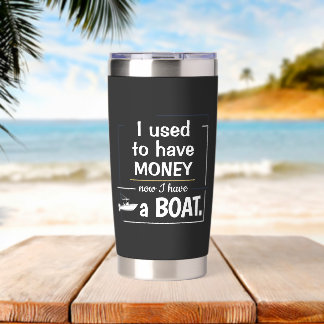 Grappige Boot Eigenaar Humor Minimalistische Typog Geïsoleerde Drinkbeker