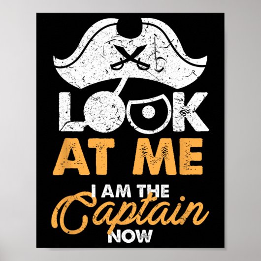 Grappige Boot Ik Ben De Kapitein Zeiler Zeilen Poster (Voorkant)