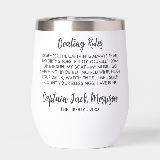 Grappige Boot Kapitein Regels Gift Gepersonaliseer (Achterkant)