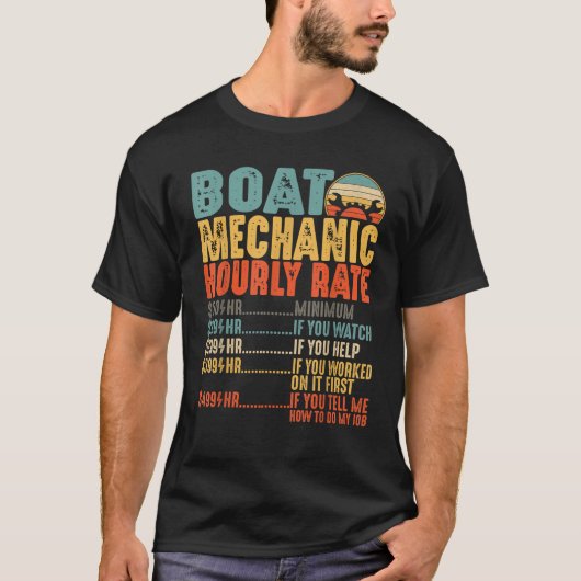 Grappige Boot Mechanic Uurtarief Mechanics Boot Me T-shirt (Voorkant)