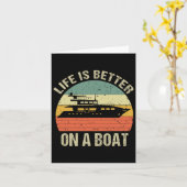 Grappige boot outfit retro leven beter op een boot kaart (Gele Bloem)