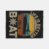 Grappige boot Retro geschenken Het leven is beter Fleece Deken (Voorkant (Horizontaal))
