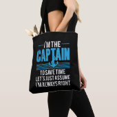 Grappige bootkapitein gaat ervan uit dat ik altijd tote bag (Dichtbij)