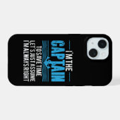 Grappige bootkapitein neem aan dat ik altijd gelij iPhone 15 case (Achterkant horizontaal)