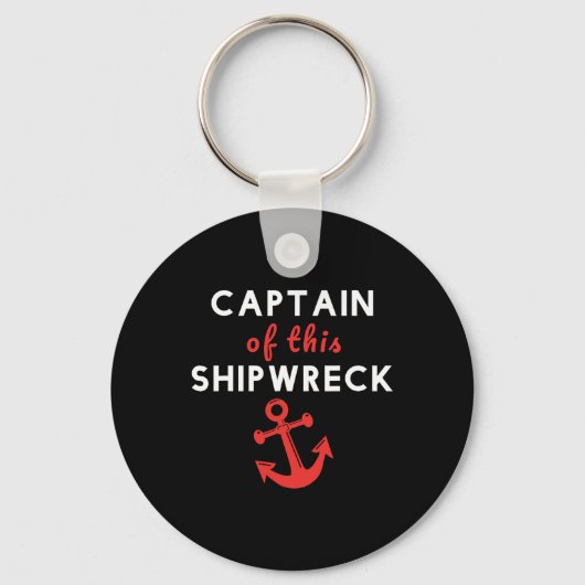 Grappige bootkapitein van dit schipbreuk schip ank sleutelhanger (Voorkant)