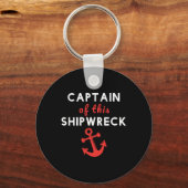 Grappige bootkapitein van dit schipbreuk schip ank sleutelhanger (Voorkant)