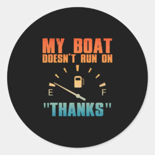 Grappige bootkunst voor mannen vrouwen varen vaart ronde sticker