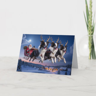 Grappige Border Collie Kerst Vakantie Kaart