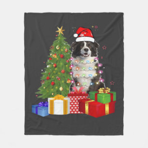 Grappige Border Collie Kerstboom Prettig Kerstfees Fleece Deken