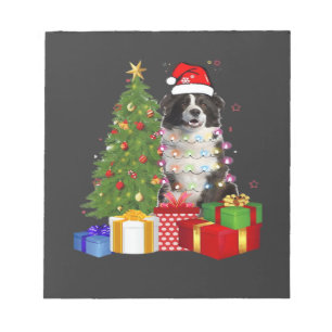 Grappige Border Collie Kerstboom Prettig Kerstfees Notitieblok