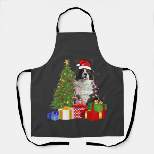 Grappige Border Collie Kerstboom Prettig Kerstfees Schort