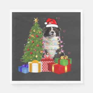 Grappige Border Collie Kerstboom Prettig Kerstfees Servet