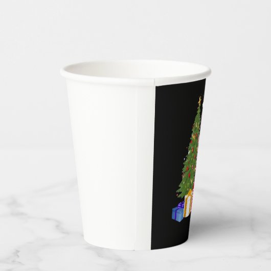 Grappige Border Collie Kerstboom Vrolijk Kerstfees Papieren Bekers (Rechts)