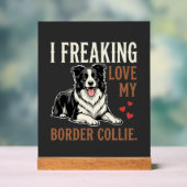 Grappige Border Collie Liefde Hond Acryl Bord (Neutraal)