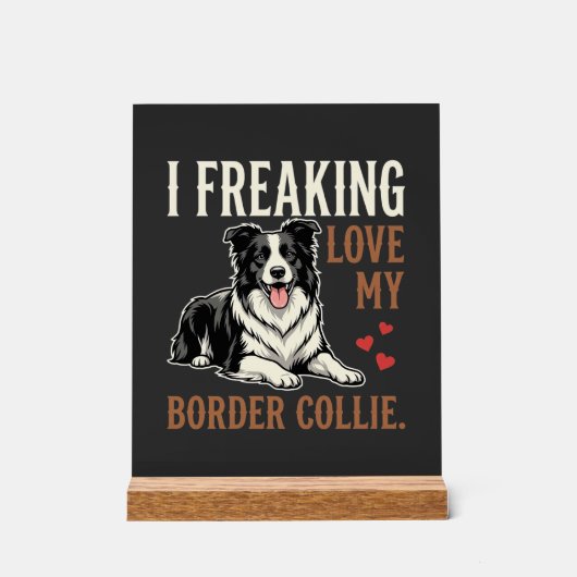 Grappige Border Collie Liefde Hond Acryl Bord (Voorkant)