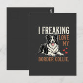 Grappige Border Collie Liefde Hond Briefkaart (Voorkant / Achterkant)