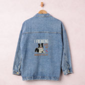 Grappige Border Collie Liefde Hond Denim Jacket (Hangar)
