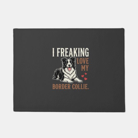 Grappige Border Collie Liefde Hond Deurmat (Voorkant)