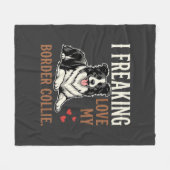 Grappige Border Collie Liefde Hond Fleece Deken (Voorkant (Horizontaal))