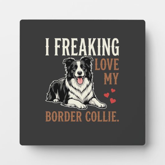 Grappige Border Collie Liefde Hond Fotoplaat (Voorkant)