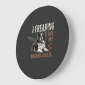 Grappige Border Collie Liefde Hond Grote Klok (Hoek)