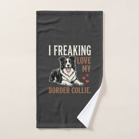 Grappige Border Collie Liefde Hond Handdoek (Handdoek)