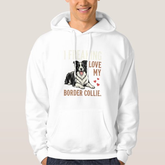 Grappige Border Collie Liefde Hond Hoodie (Voorkant)