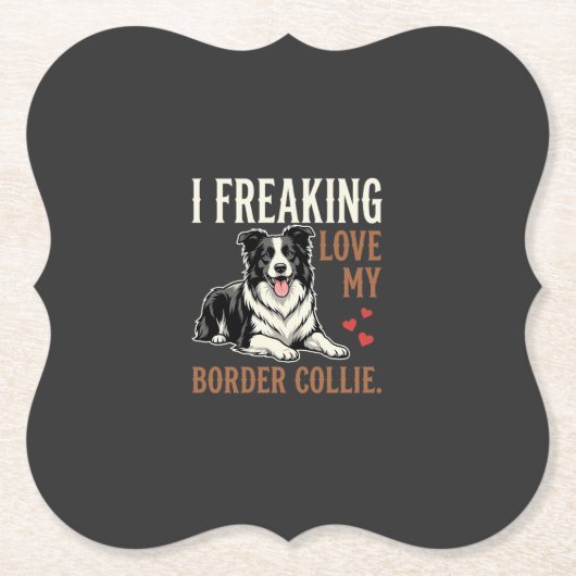 Grappige Border Collie Liefde Hond Kartonnen Onderzetters (Voorkant)