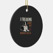 Grappige Border Collie Liefde Hond Keramisch Ornament (Rechts)