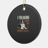 Grappige Border Collie Liefde Hond Keramisch Ornament (Links)