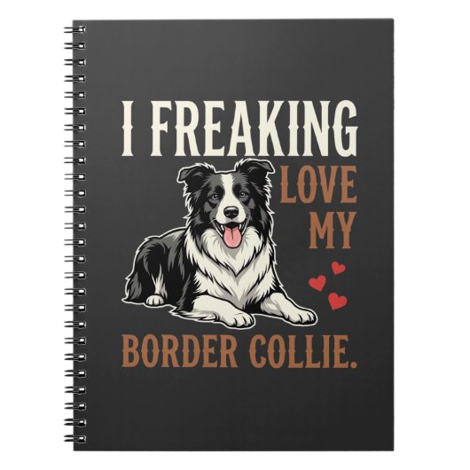 Grappige Border Collie Liefde Hond Notitieboek (Voorkant)