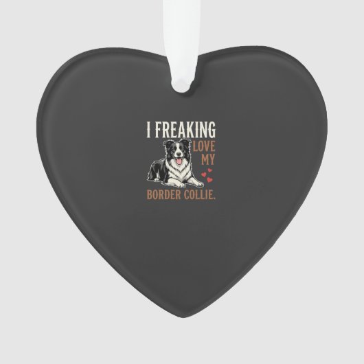 Grappige Border Collie Liefde Hond Ornament (voorkant)