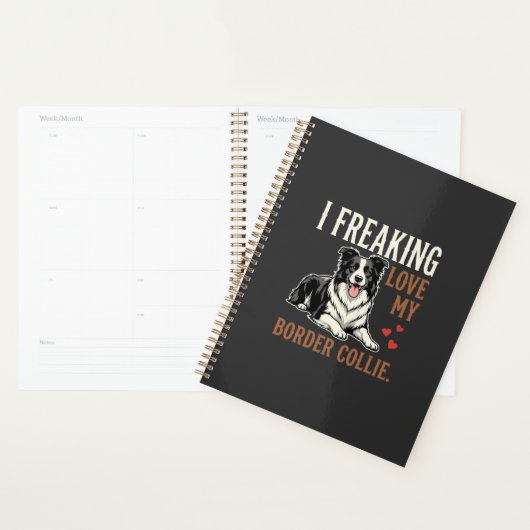 Grappige Border Collie Liefde Hond Planner (Display)