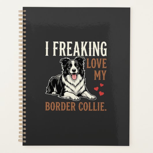 Grappige Border Collie Liefde Hond Planner (Voorkant)