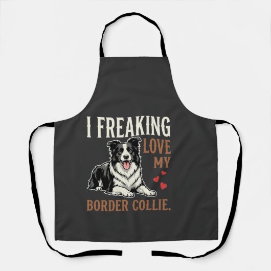 Grappige Border Collie Liefde Hond Schort (Voorkant)