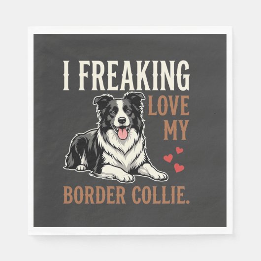 Grappige Border Collie Liefde Hond Servet (Voorkant)