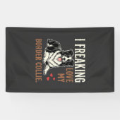Grappige Border Collie Liefde Hond Spandoek (Horizontaal)