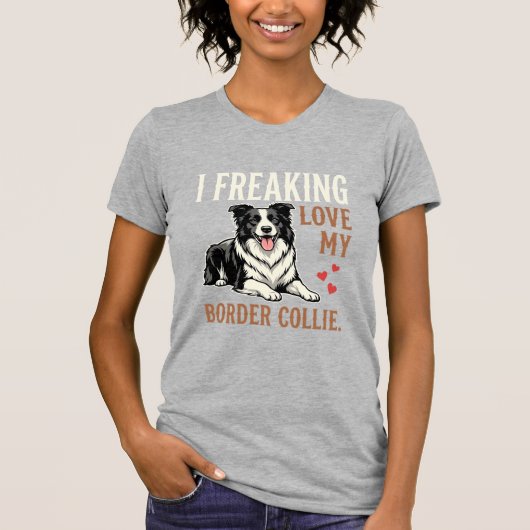 Grappige Border Collie Liefde Hond T-shirt (Voorkant)