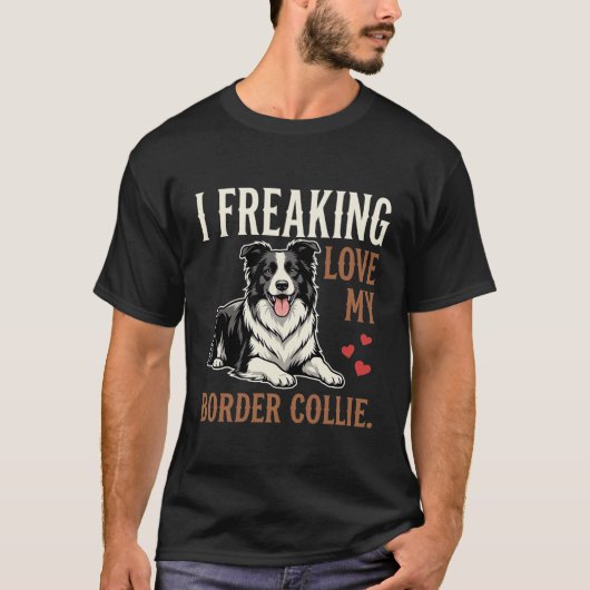 Grappige Border Collie Liefde Hond T-shirt (Voorkant)