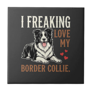 Grappige Border Collie Liefde Hond Tegeltje
