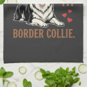 Grappige Border Collie Liefde Hond Theedoek (Gevouwen)
