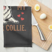 Grappige Border Collie Liefde Hond Theedoek (Quarter Fold)