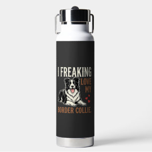 Grappige Border Collie Liefde Hond Waterfles