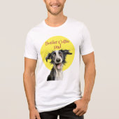 Grappige Border Collie Pap Hond Illustratie Tri-Blend Shirt (Voorkant)